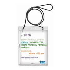 Porta Crachá Vertical Com Cordão P Eventos 10,8x13cm Kit 50 Peças Deo Plasticos Foto mini 4