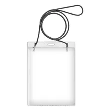 Porta Crachá Vertical Com Cordão P Eventos 10,8x13cm Kit 50 Peças Deo Plasticos Foto mini 1