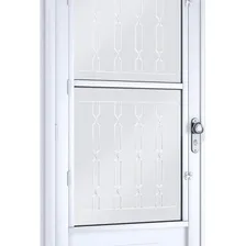 Porta De Aço Postigo 215x90cm Com Grade Mosaico E Vidro Foto mini 2