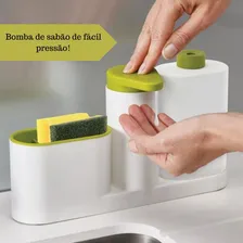 Porta Detergente Cozinha Com Esponja Pia Dispenser Suporte Foto mini 3