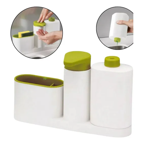 Porta Detergente Cozinha Com Esponja Pia Dispenser Suporte Foto 1