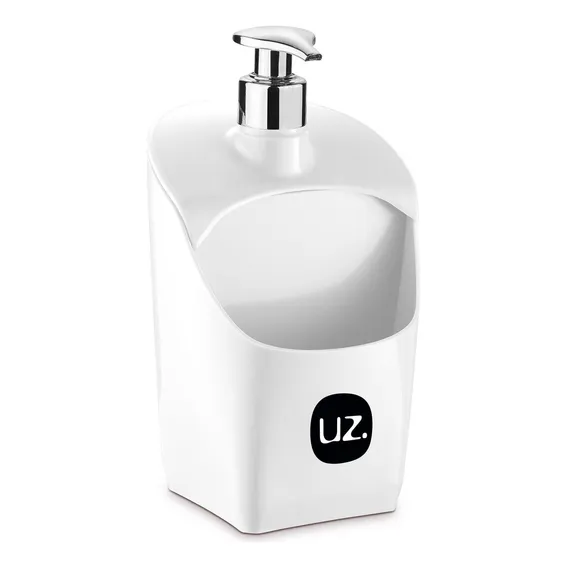 Porta Detergente Dispenser Com Suporte Esponja Uz Branco Foto 1