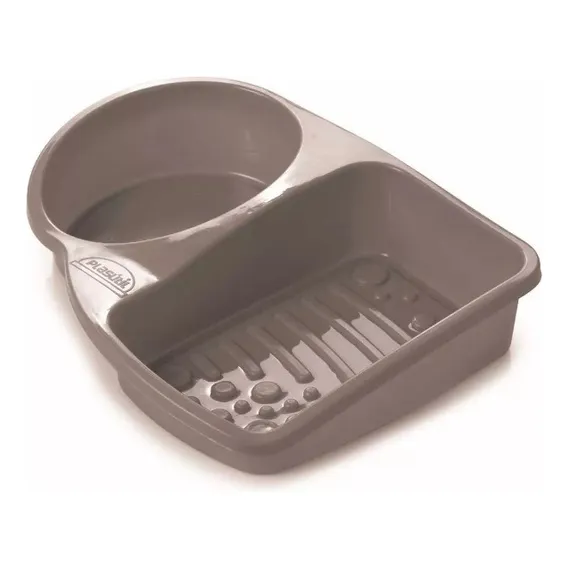 Porta Detergente E Bucha Compacto 2 Divis贸rias 18cm Cor Fendi Foto 1