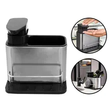 Porta Detergente Organizador Bancada Inox Com Dispenser Foto  mini 1