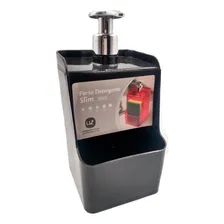 Porta Detergente Slim Com Suporte Para Esponja 500ml Preto Foto mini 4