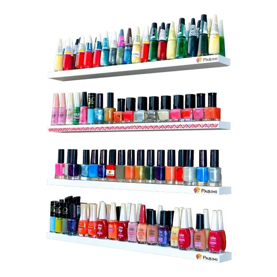 Porta Esmalte P/ Salão De Beleza Expositor Kit4pç Branco Foto 1