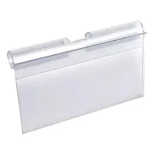 Porta Etiqueta Preços P/ Ganchos Pvc 5,5x4,5cm Cristal C/ 20 Foto mini 1