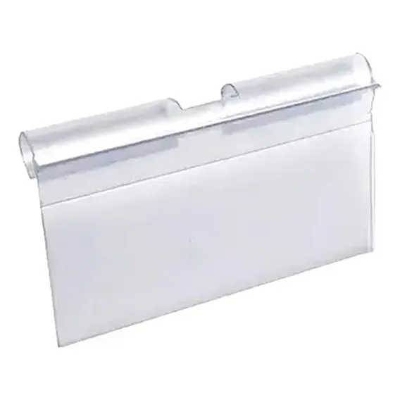 Porta Etiqueta Preços P/ Ganchos Pvc 5,5x4,5cm Cristal C/ 20 Foto 1