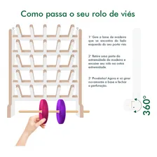 Porta Fio Madeira 25 Cones Carretel Linha Suporte Para Vies Foto mini 4