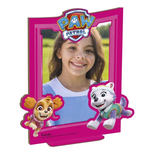 Porta Foto Rosa Mdf Patrulha Canina - 1 Unidade - Festcolor Foto 1