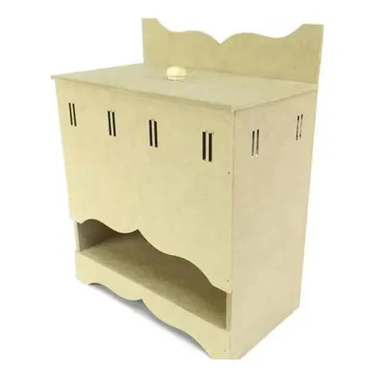 Porta Fralda De Passa Fita Kit Higiene Bebê - Mdf Crú Foto 1
