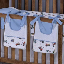 Porta Fralda Estampado Com Laço P/ Varão Ou Berço 2 Peças Cor Trator Liso Foto mini 1