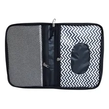 Porta Fralda Lenço Bebê Organizador Higiene Impermeável Cor chevron preto Foto mini 2