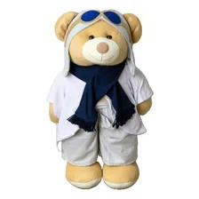 Porta Fraldas Urso PelĂșcia Aviador 65cm - Quarto Do BebĂȘ Cor Azul-marinho Foto mini 1