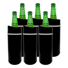 Porta Garrafa Térmico Camisinha Cerveja 600ml Kit - 6 Preto Foto mini 1