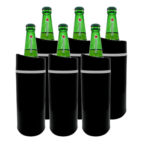 Porta Garrafa Térmico Camisinha Cerveja 600ml Kit - 6 Preto Foto 1