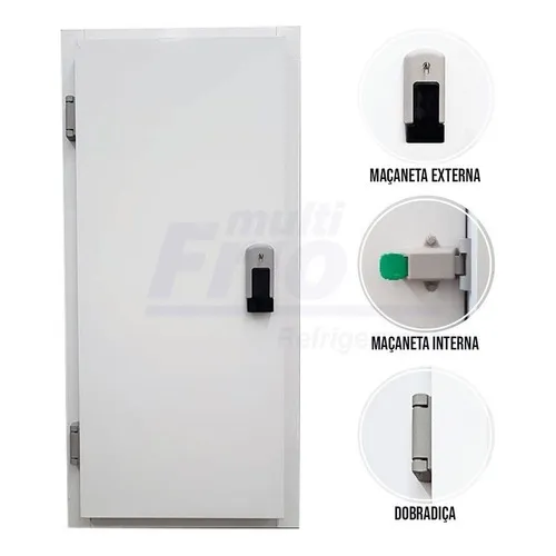 Porta Giratória C/ Chave Para Câmara Fria 2 X 1 M Abre Esq Foto 1