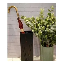 Porta Guarda Chuvas Suporte Vazado Aço Preto Luxo - Geguton Foto mini 3