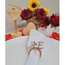 Porta Guardanapo De Casamento C/ Iniciais Mdf Cru 150un Foto mini 2