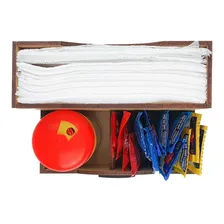 Porta Guardanapo E Sachês Para Mesa Em Mdf Crú 25 Unidades Cor Marrom Foto mini  3