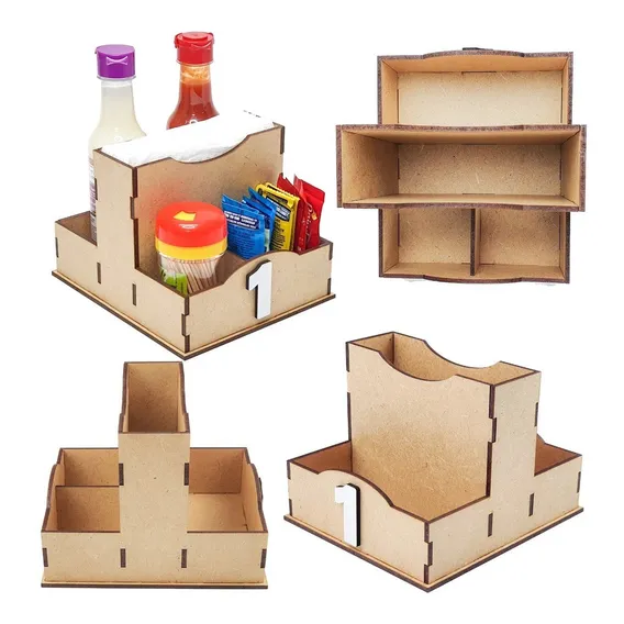 Porta Guardanapo Madeira Mdf Kit 25 Peças Foto 1