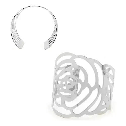 Porta Guardanapo Metal - Flor 6 Unidades NÃquel Foto 1