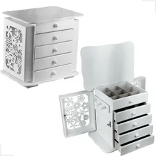 Porta Jóias Organizador De Jóias Porta Bijuterias Biju Cor Branco Foto  mini 1