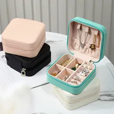 Porta Joias Viagem Com Zíper Maleta Com Divisórias Premium Cor Rosa Foto mini 4