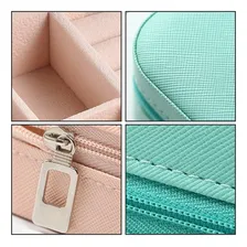 Porta Joias Viagem Com Zíper Maleta Com Divisórias Premium Cor Rosa Foto mini 3
