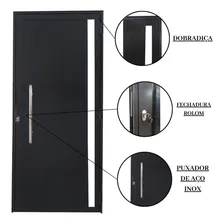 Porta Lambril De AlumÃnio 210 X 80cm Com Puxador E Vidro Foto mini 3