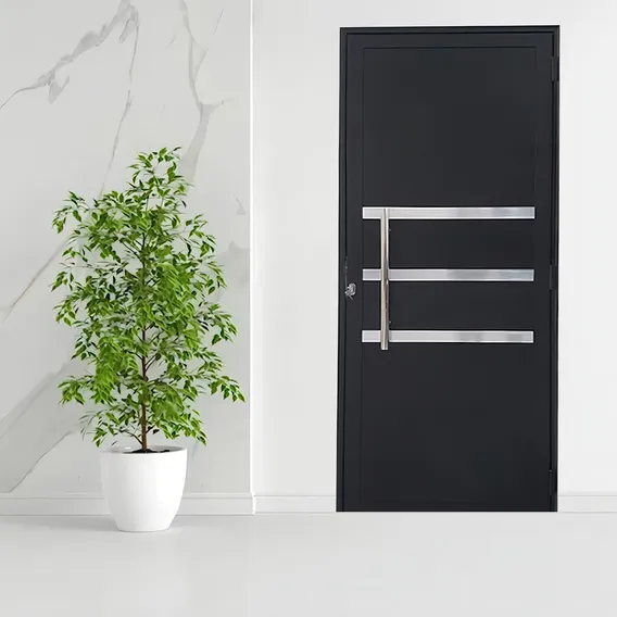 Porta Lambril De AlumÃnio 210 X 90cm Com Puxador E Friso Foto 1