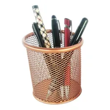 Porta Lapis Aramado Redondo Rose Gold 10cm Metal Foto  mini 1