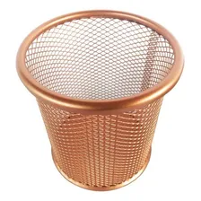 Porta Lapis Aramado Redondo Rose Gold 10cm Metal Foto mini 4