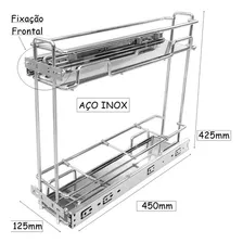 Porta Latas/óleos Premium 125 C/trilhos Inox 3766 Jomer Cor Cromado Foto mini 4