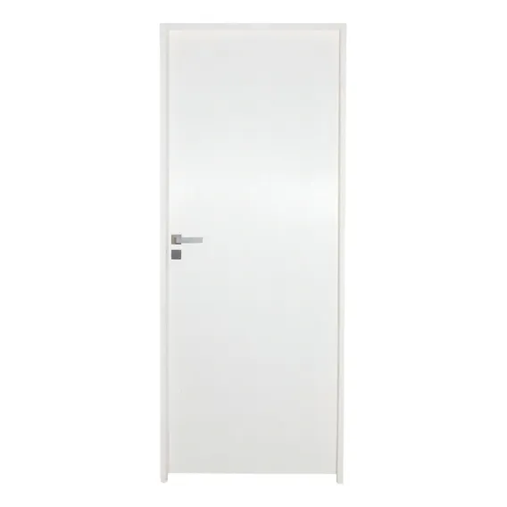 Porta Lisa Com Primer Montada Com Batente 14 Cm E Fechadura Foto 1