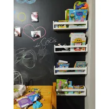 Porta Livros Revisteiro Infantil Branco Kit 4pç Foto mini 3