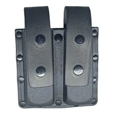 Porta Magazine carregador Pistola Duplo De Couro Cintura Cor Preto Foto  mini 1