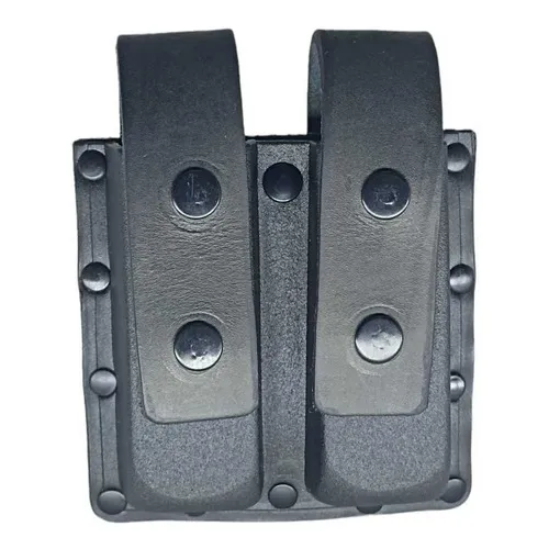 Porta Magazine carregador Pistola Duplo De Couro Cintura Cor Preto Foto 1