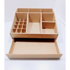 Porta Maquiagem/organizador Aberto Com Gaveta Mdf Foto mini 2