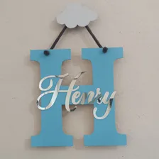 Porta Maternidade Nome Com Acrílico E Letra Em Mdf Decoração Cor Branco Foto mini  3