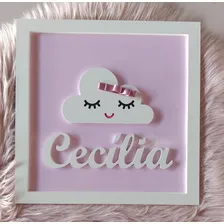 Porta Maternidade Nome Cursivo Relevo Mdf 30 Cm Modelos Cor Rosa Foto  mini 1