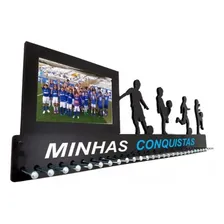 Porta Medalha Futebol Kids Porta Retrato Até 100 Medalhas Cor Preto Foto mini 1