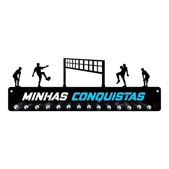 Porta Medalha Futvolei Masculino Para Até 50 Medalhas Cor Preto Foto 1