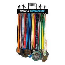 Porta Medalha Futvolei Masculino Para Até 50 Medalhas Cor Preto Foto mini 2