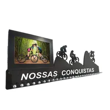 Porta Medalha M Bike Casal Porta Retrato P/ Até 100 Medalhas Cor Preto Foto  mini 1