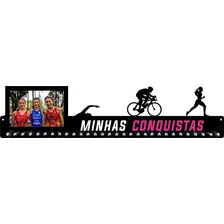Porta Medalha Triathlon Fem Portaretrato P Até 100 Medalhas Cor Preto Foto mini 1