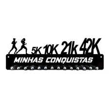 Porta Medalhas Corredores 5k-10k-21k-42k Paraaté50medalhas Cor Preto Foto mini  2