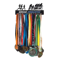 Porta Medalhas Corrida & Speed Para Até 50 Medalhas Cor Preto Foto mini 2