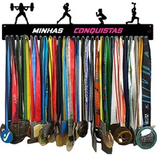 Porta Medalhas Crossfit Feminino Para Ate 100 Medalhas Cor Preto Foto mini 2