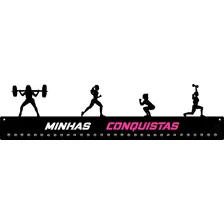 Porta Medalhas Crossfit Feminino Para Ate 100 Medalhas Cor Preto Foto mini 1